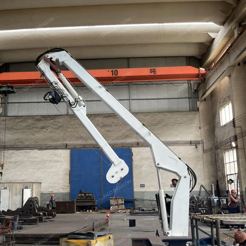 0.99t10m Foldable Boom Pedestal Mounted Marine Offshore Crane